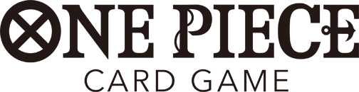 Official One Piece Card Game logo in black text on a transparent background from Bandai TCG