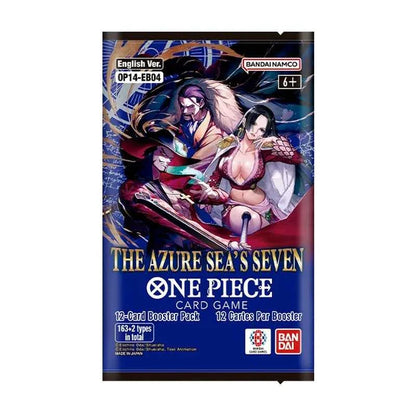One Piece Card Game OP-14 The Azure Sea's Seven English booster pack with character artwork
