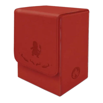 Red Charmander premium trading card deck box with embossed character design and fire-type symbol