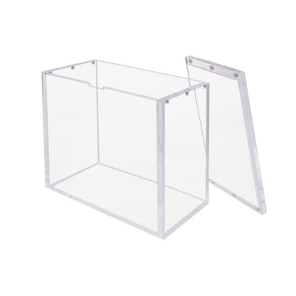 Acrylic Pokémon booster box display case shown from a second angle