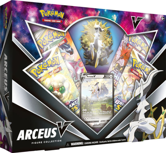Pokémon Arceus V Figure Collection box with an Arceus figure and sealed booster packs