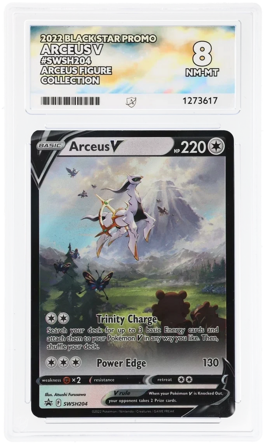 Arceus V SWSH204, 2022 Black Star Promo, ACE 8 NM-MT graded slab, front, cert 1273617