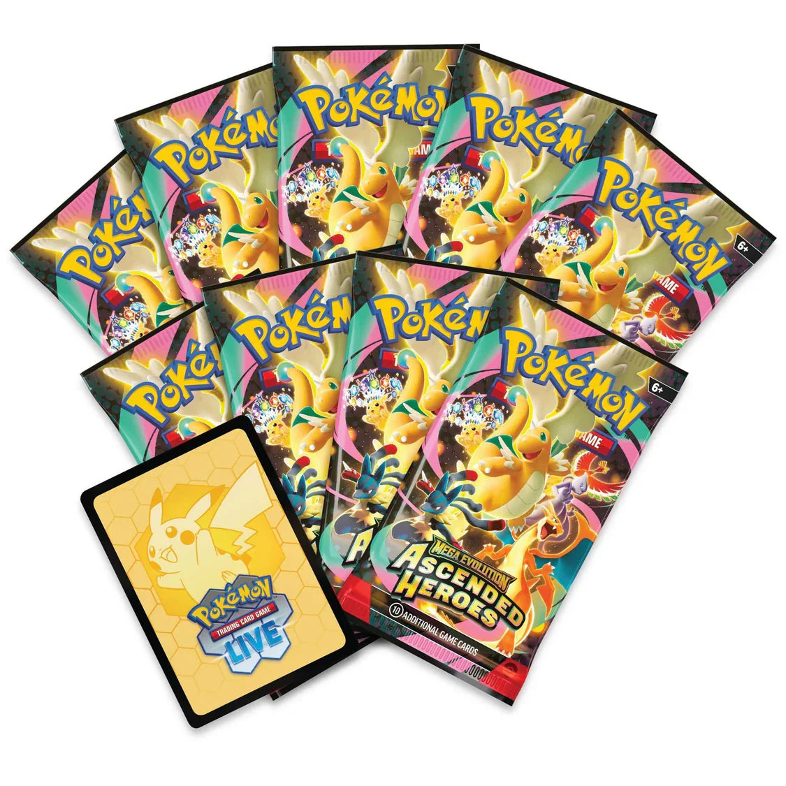 Pokémon Mega Evolution Ascended Heroes Elite Trainer Box shown from a further angle