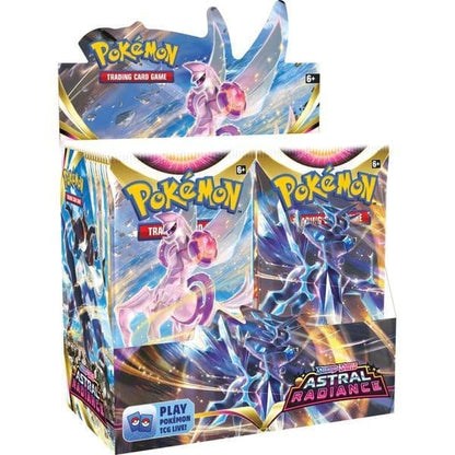 Pokémon TCG Astral Radiance booster box shown front-on in sealed display packaging