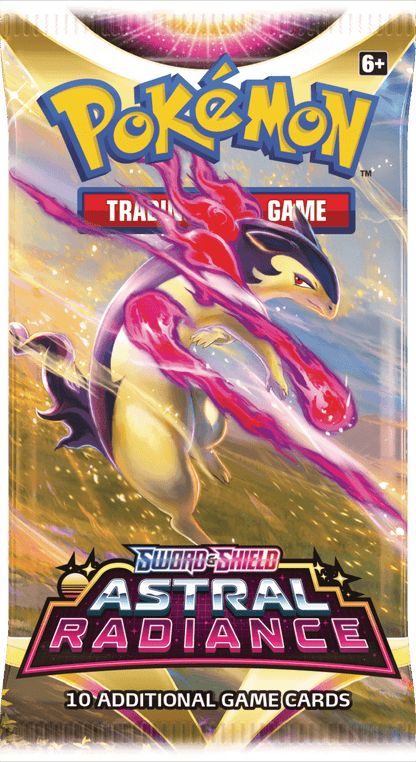 Pokémon Astral Radiance booster pack shown from an alternate view
