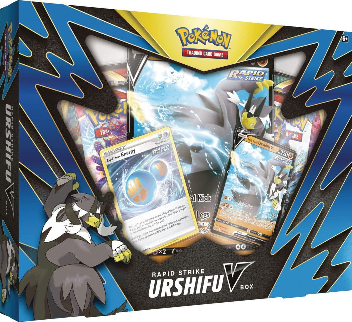 Pokémon TCG Battle Styles Single Strike and Rapid Strike Urshifu V box shown from an alternate angle