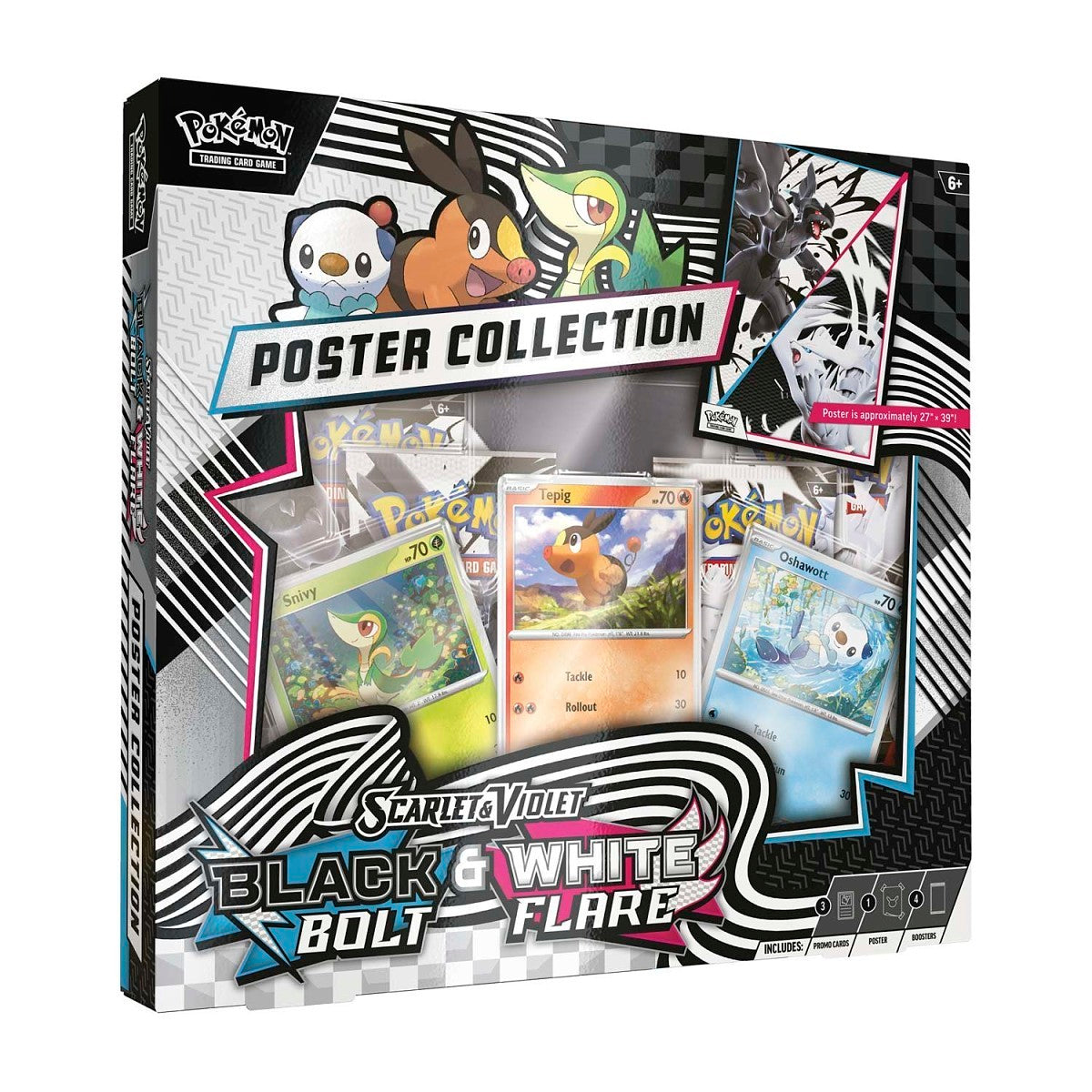 Pokémon TCG Black Bolt and White Flare Unova Poster Collection box, sealed