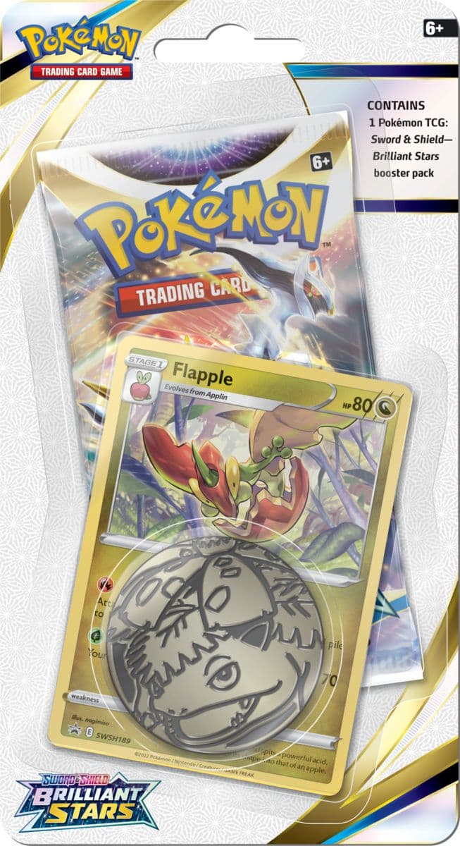 Pokémon TCG Brilliant Stars Flapple booster pack blister shown front-on