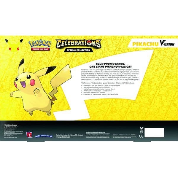 Celebrations Pikachu V-UNION Special Collection shown from an alternate view