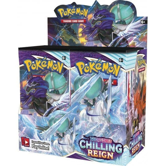 Pokémon TCG Sword & Shield Chilling Reign booster box, sealed display box front