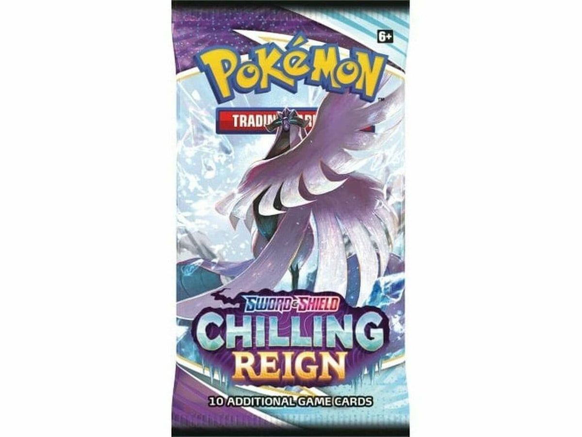 Pokémon Chilling Reign booster pack with an alternative wrapper artwork design