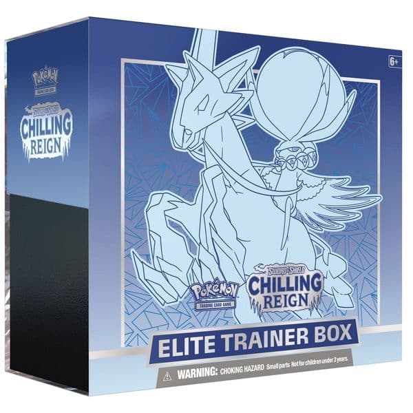 Pokémon TCG Chilling Reign Elite Trainer Box shown from a second angle with box branding