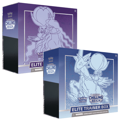Pokémon TCG Chilling Reign Elite Trainer Box shown front-on with Calyrex set artwork