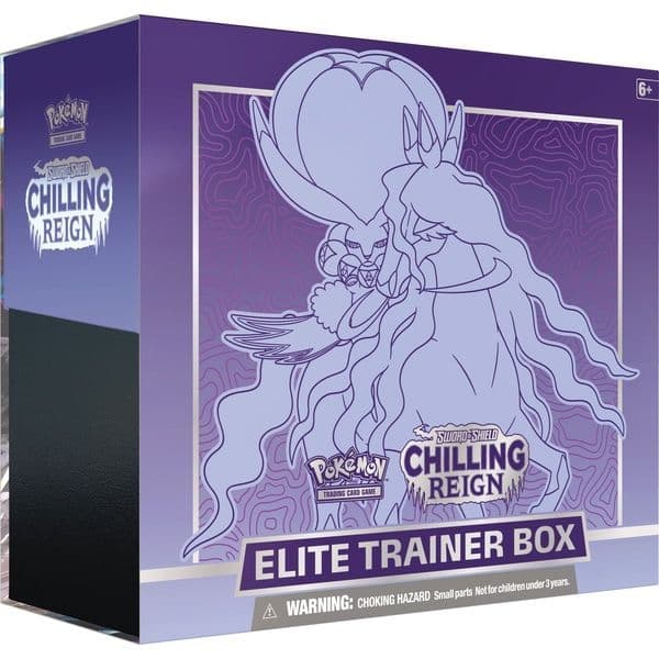 Side view of the Pokémon TCG Chilling Reign Elite Trainer Box