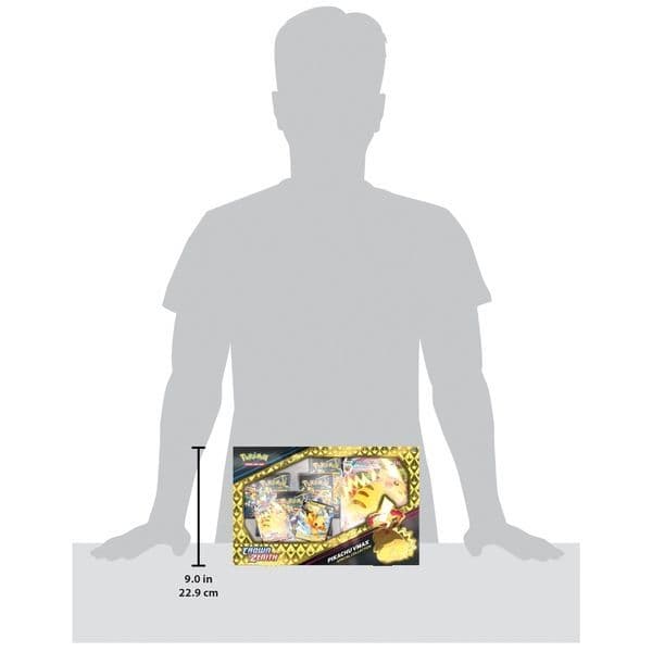 Packaging detail on the Crown Zenith Pikachu VMAX Special Collection box