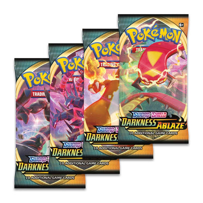 Pokémon Darkness Ablaze booster pack, a sealed Pokémon TCG expansion pack, shown front-on