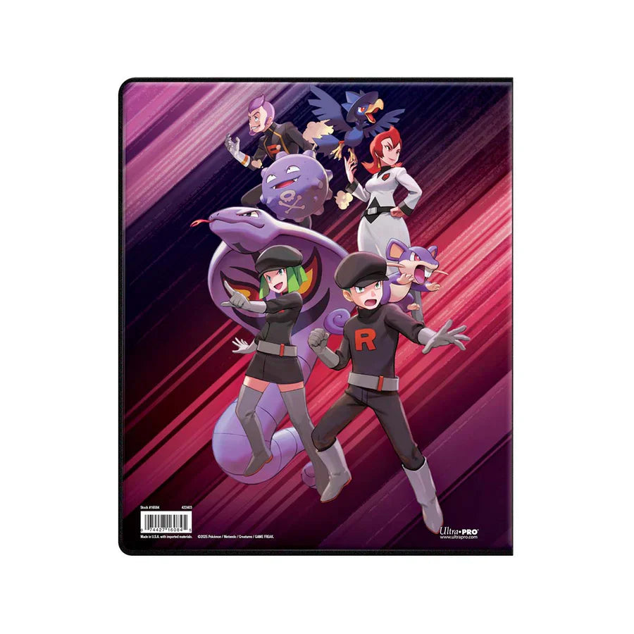 Destined Rivals Team Rocket 9-pocket portfolio shown from an alternate angle