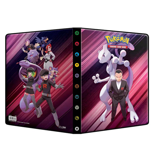 Pokémon TCG Destined Rivals 9-pocket A4 binder with Team Rocket artwork on the cover