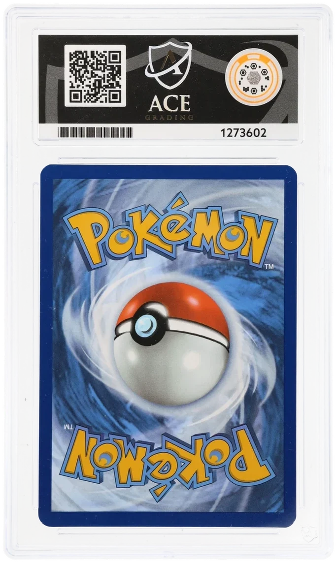 Eevee 133/165, ACE 9 MINT graded slab, reverse showing cert 1273602