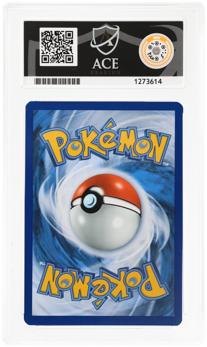 Eevee 133/165, ACE 9 MINT graded slab, reverse showing cert 1273614