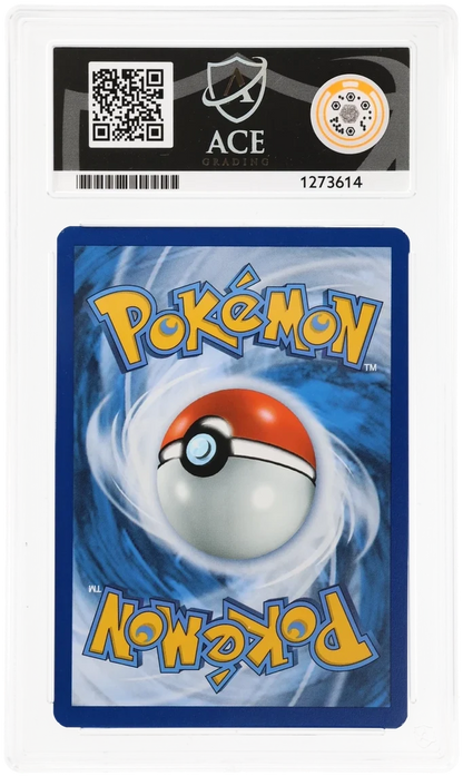 Eevee 133/165, ACE 9 MINT graded slab, reverse showing cert 1273614