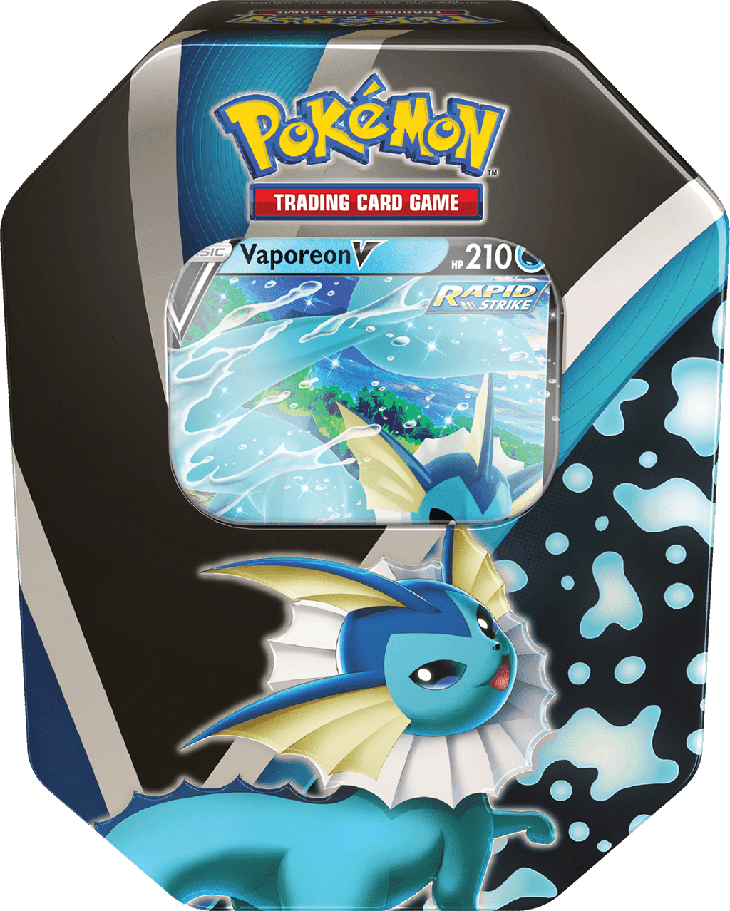 Pokémon TCG Eevee Evolutions collector's tin featuring Vaporeon artwork