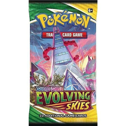 Another Pokémon TCG Evolving Skies booster pack wrapper design from the set