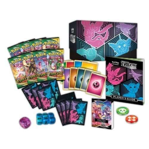 Packaging detail from the Pokémon TCG Evolving Skies Elite Trainer Box