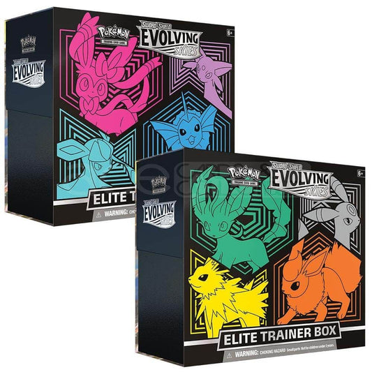 Pokémon TCG Sword & Shield Evolving Skies Elite Trainer Box, sealed box front