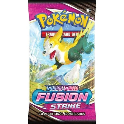 Pokémon Fusion Strike booster box, a sealed Pokémon TCG booster display, pictured from an alternate angle