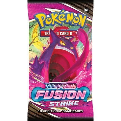 Pokémon Fusion Strike booster box, a sealed Pokémon TCG booster display, shown from another side