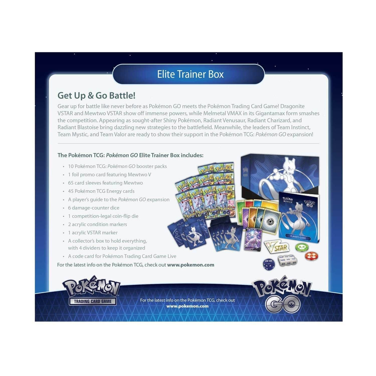 Pokémon GO Elite Trainer Box from the Pokémon TCG, alternate view of the box