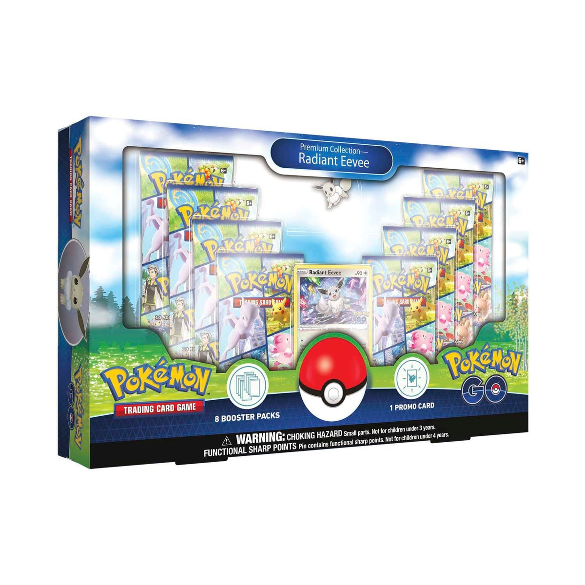 Pokémon TCG Pokémon GO Premium Collection box featuring Radiant Eevee, shown front-on