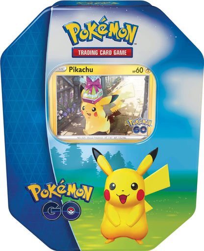Pikachu design of the Pokémon TCG Pokémon GO collector tin