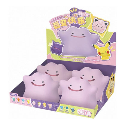Pokémon Happy Ditto blind boxes by Funism — Ditto-shaped cases, three figures inside each