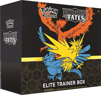 Pokémon TCG Hidden Fates Elite Trainer Box shown front-on with the set artwork on the box