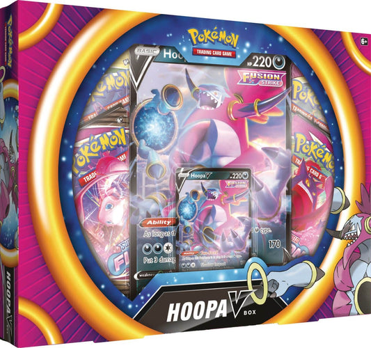 Pokémon Hoopa V Box, a sealed Pokémon Trading Card Game collection box, shown front-on