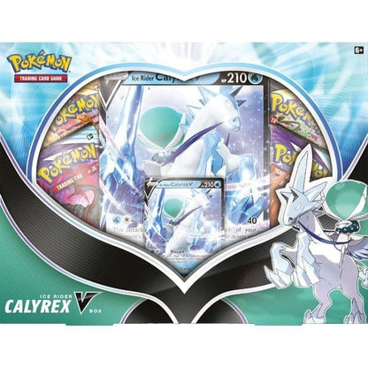 Packaging detail on the Pokémon Ice and Shadow Rider Calyrex V Box