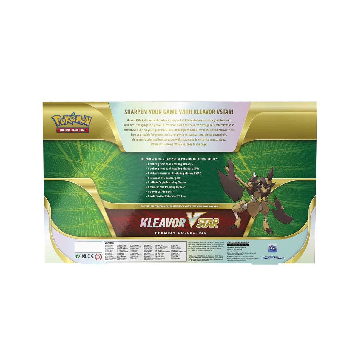 Pokémon TCG Kleavor VSTAR Premium Collection box shown from an alternate angle