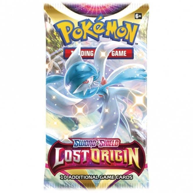 Pokémon Lost Origin booster pack with an alternative wrapper artwork design