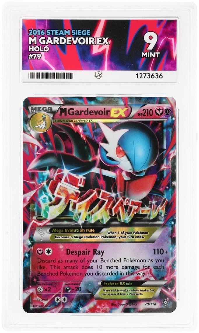 M Gardevoir EX 79/114 Holo, 2016 Steam Siege, ACE 9 MINT graded slab, front, cert 1273636
