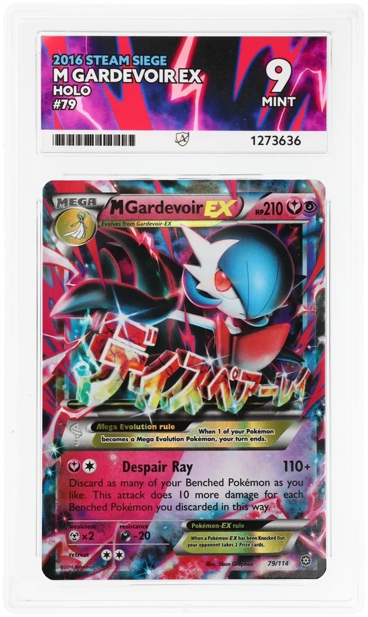M Gardevoir EX 79/114 Holo, 2016 Steam Siege, ACE 9 MINT graded slab, front, cert 1273636