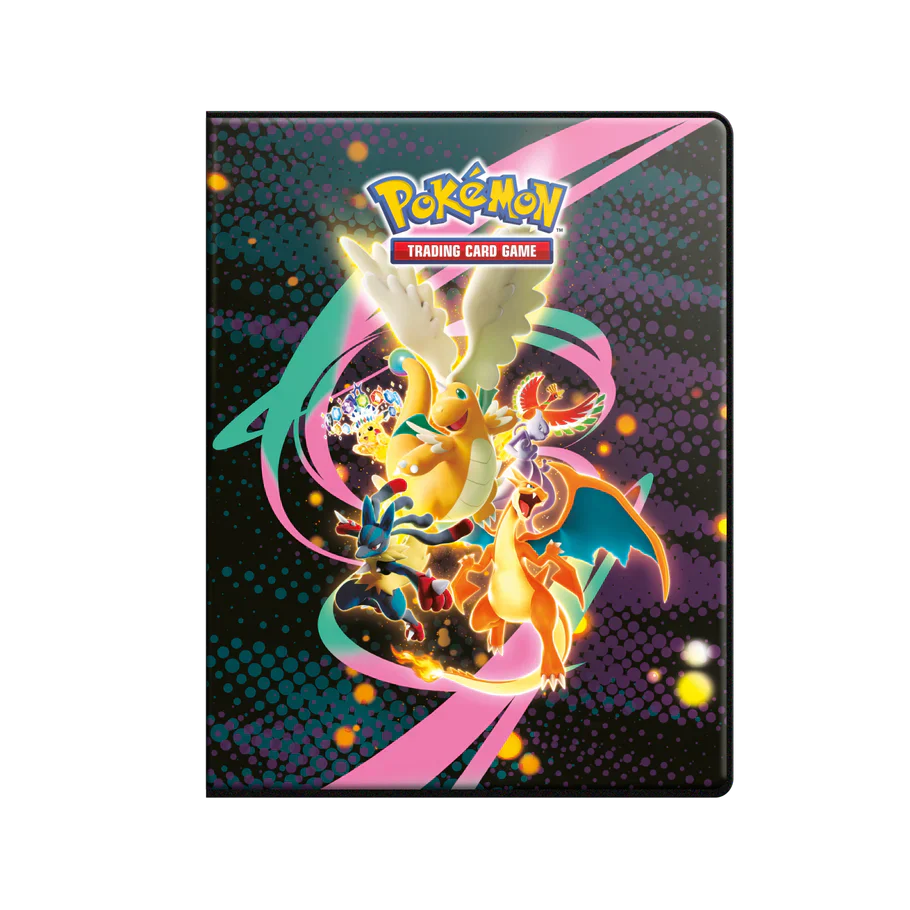 Nine-pocket pages inside the Ascended Heroes portfolio for storing Pokémon TCG cards
