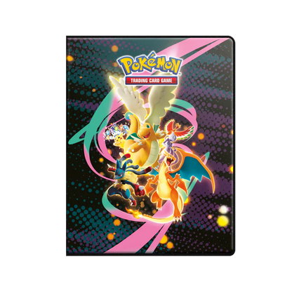 Nine-pocket pages inside the Ascended Heroes portfolio for storing Pokémon TCG cards