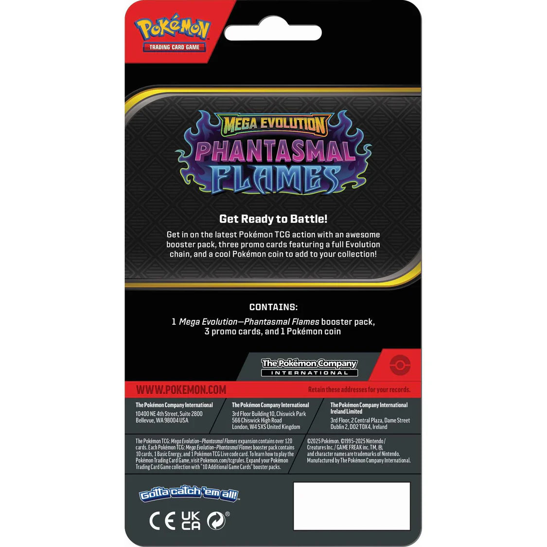 Packaging detail on the Pokémon Mega Evolution Phantasmal Flames Checklane CDU