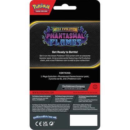 Packaging detail on the Pokémon Mega Evolution Phantasmal Flames Checklane CDU