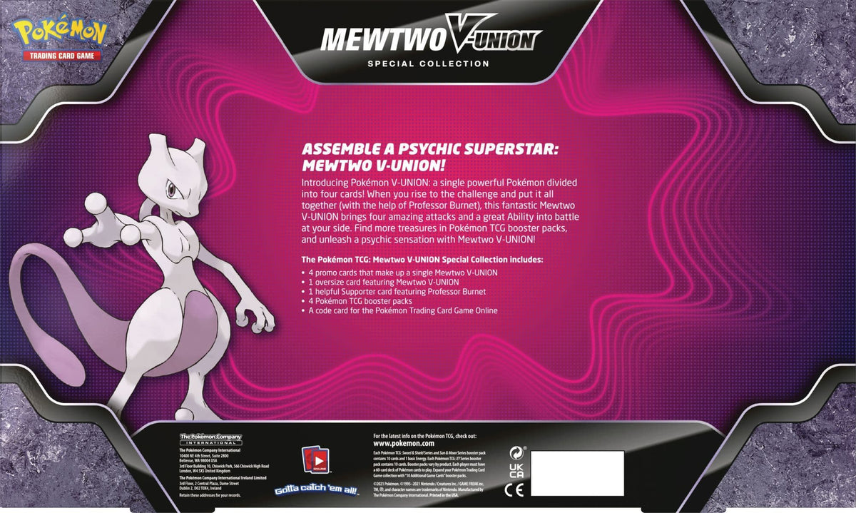 Pokémon TCG Mewtwo V-UNION Special Collection box shown from an alternate angle