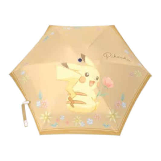 Pokémon Pikachu and Flowers umbrella with floral Pikachu artwork shown front-on