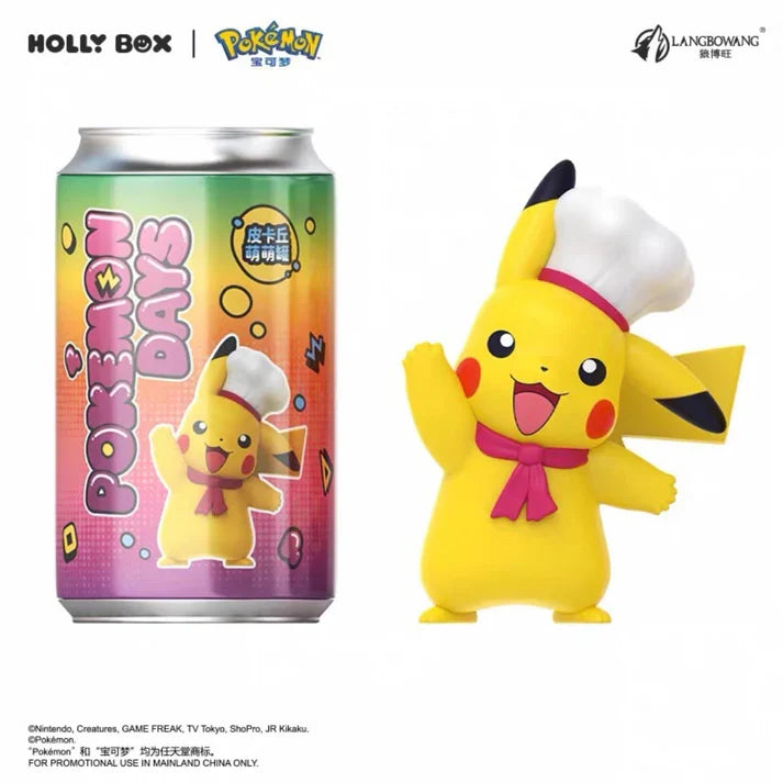 Pikachu Picnic Figure Can Chef design, Pikachu figure wearing a chef's hat
