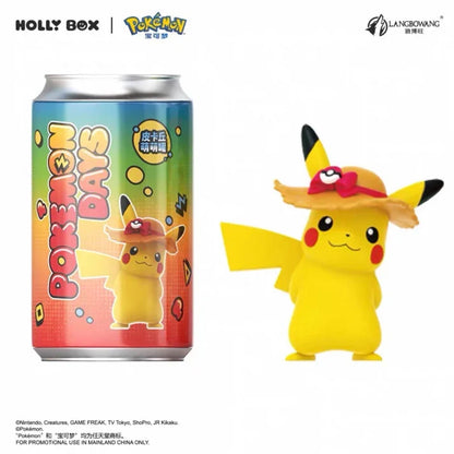 Pikachu Picnic Figure Can Straw Hat design, Pikachu figure wearing a wide sun hat